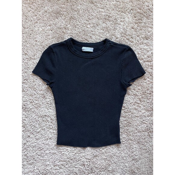 Urban Outfitters Tops - Urban Outfitters Perfect Ribbed Baby Tee in Vintage Black Size SMALL